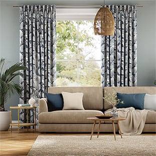 Silhouette Leaves Denim Curtains thumbnail image