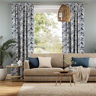 Silhouette Leaves Denim Curtains thumbnail image