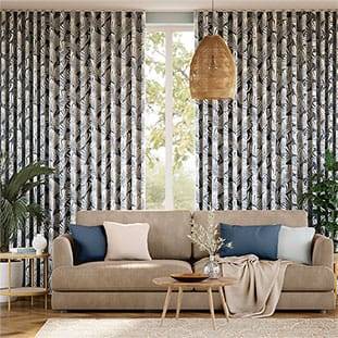 Silhouette Leaves Denim Curtains thumbnail image