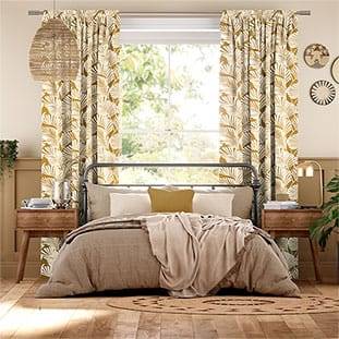 Silhouette Leaves Ochre Curtains thumbnail image