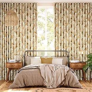 Silhouette Leaves Ochre Curtains thumbnail image