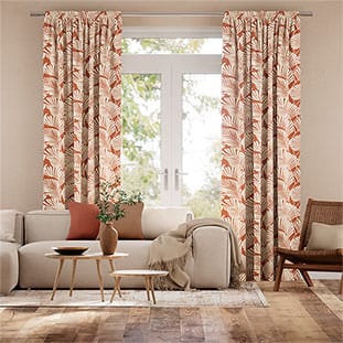 Silhouette Leaves Terracotta Curtains thumbnail image