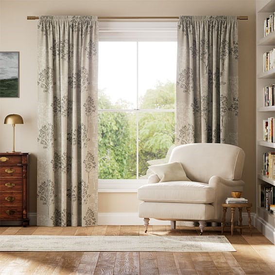 Slender Forest Linen Mist Curtains