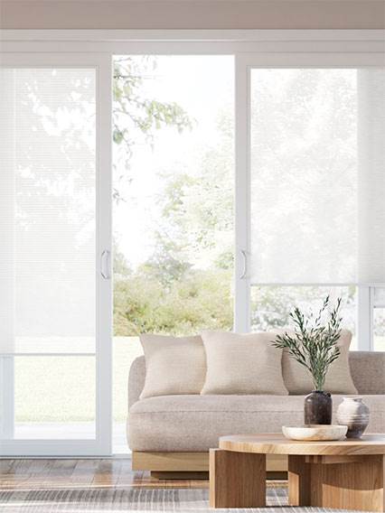 Stick On Frost White Voile Sliding Door Blind thumbnail image