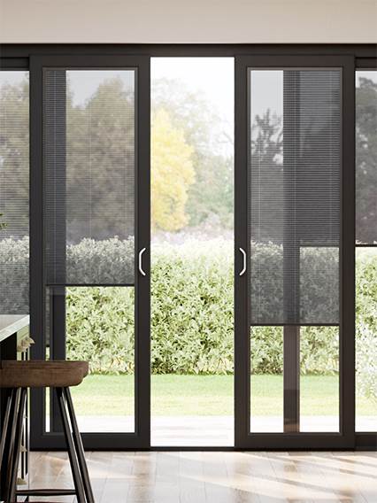 Stick On Graphite Grey Voile Sliding Door Blind thumbnail image