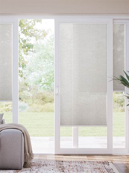 Stick On Powder Grey Voile Sliding Door Blind thumbnail image