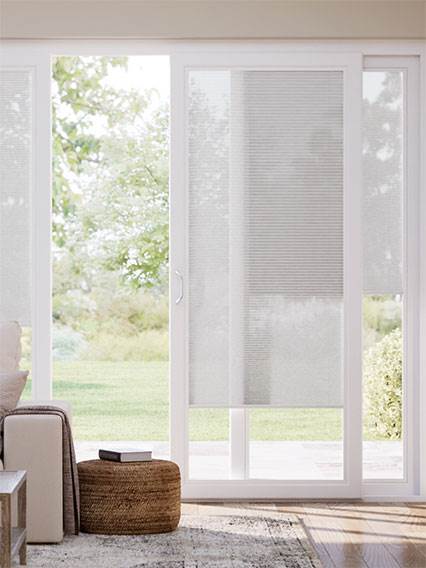 Stick On Soft Grey Voile Sliding Door Blind thumbnail image