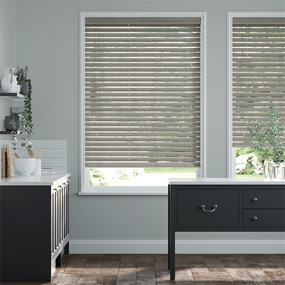 Smokey Ash Faux Wood Blind - 50mm Slat