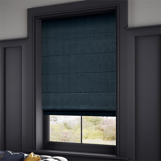 Smooth Sisal Atlantic Blue Roman Blind