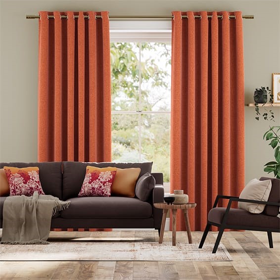 Smooth Sisal Burnt Ochre Curtains