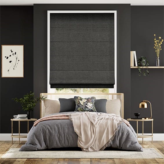 Smooth Sisal Graphite Roman Blind