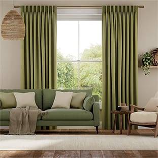 Smooth Sisal Green Gold Curtains thumbnail image