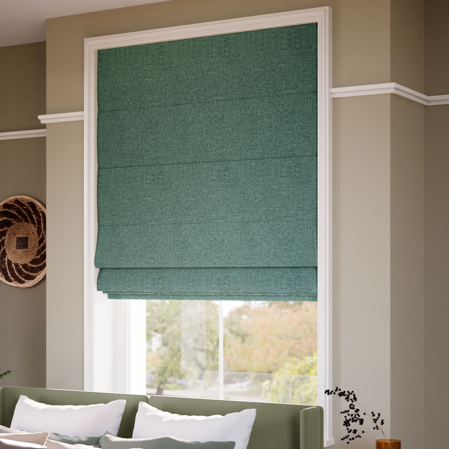 Smooth Sisal Jade Roman Blind