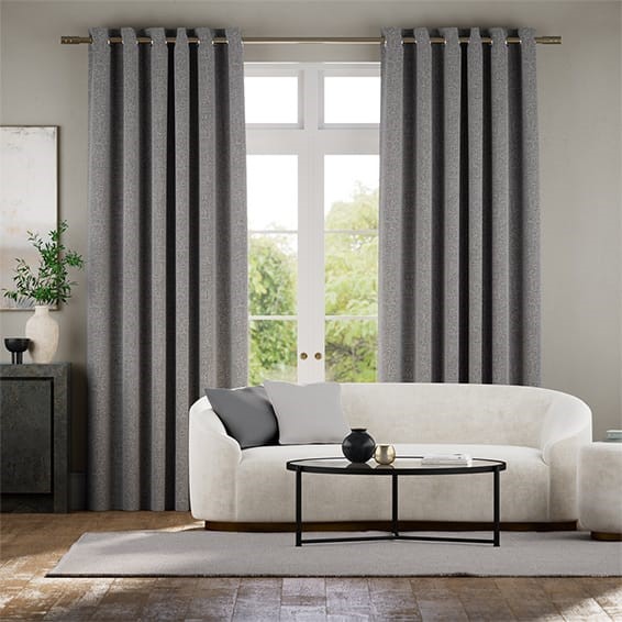 Smooth Sisal Smoky Steel Curtains