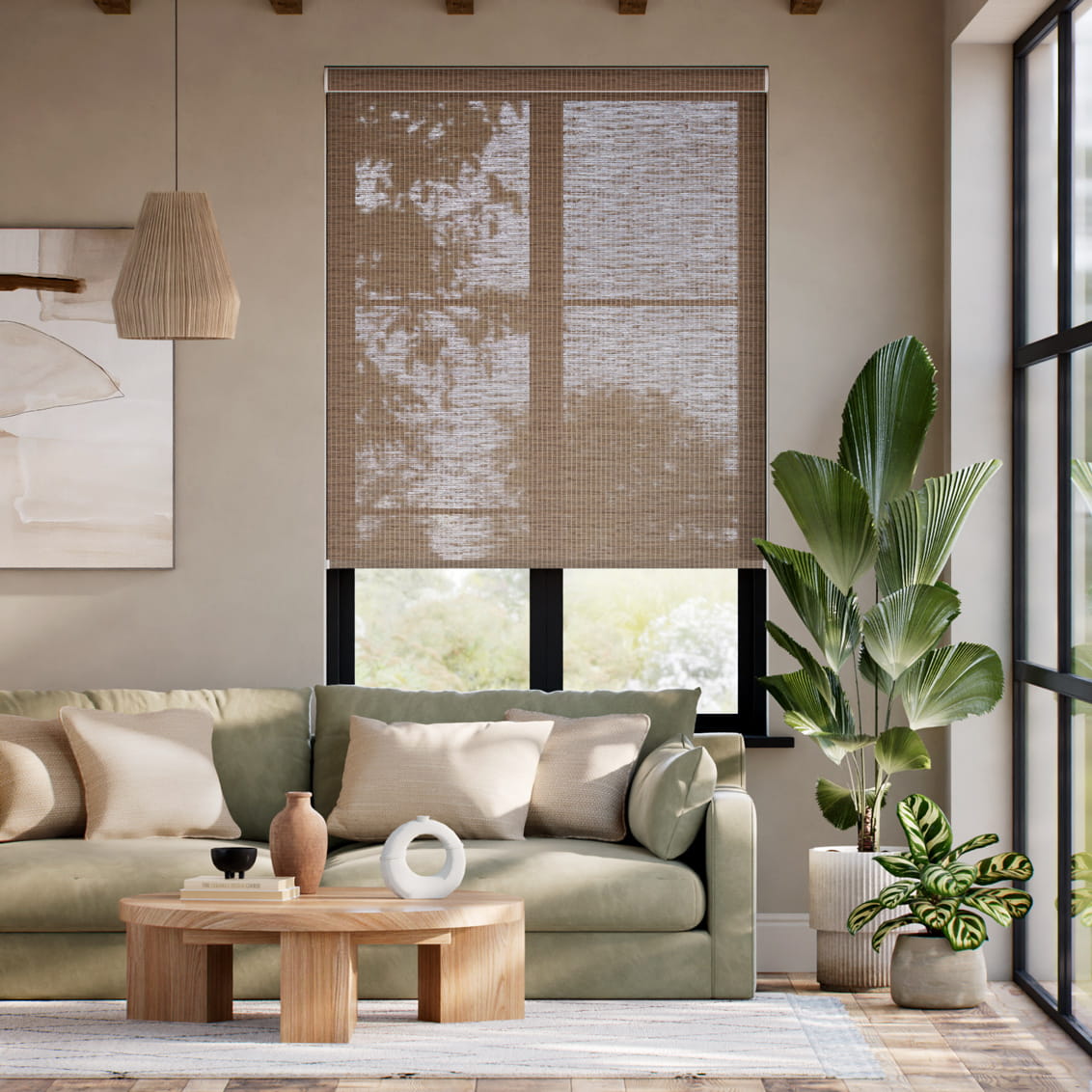 Soft Raise Dorado Walnut Roller Blind