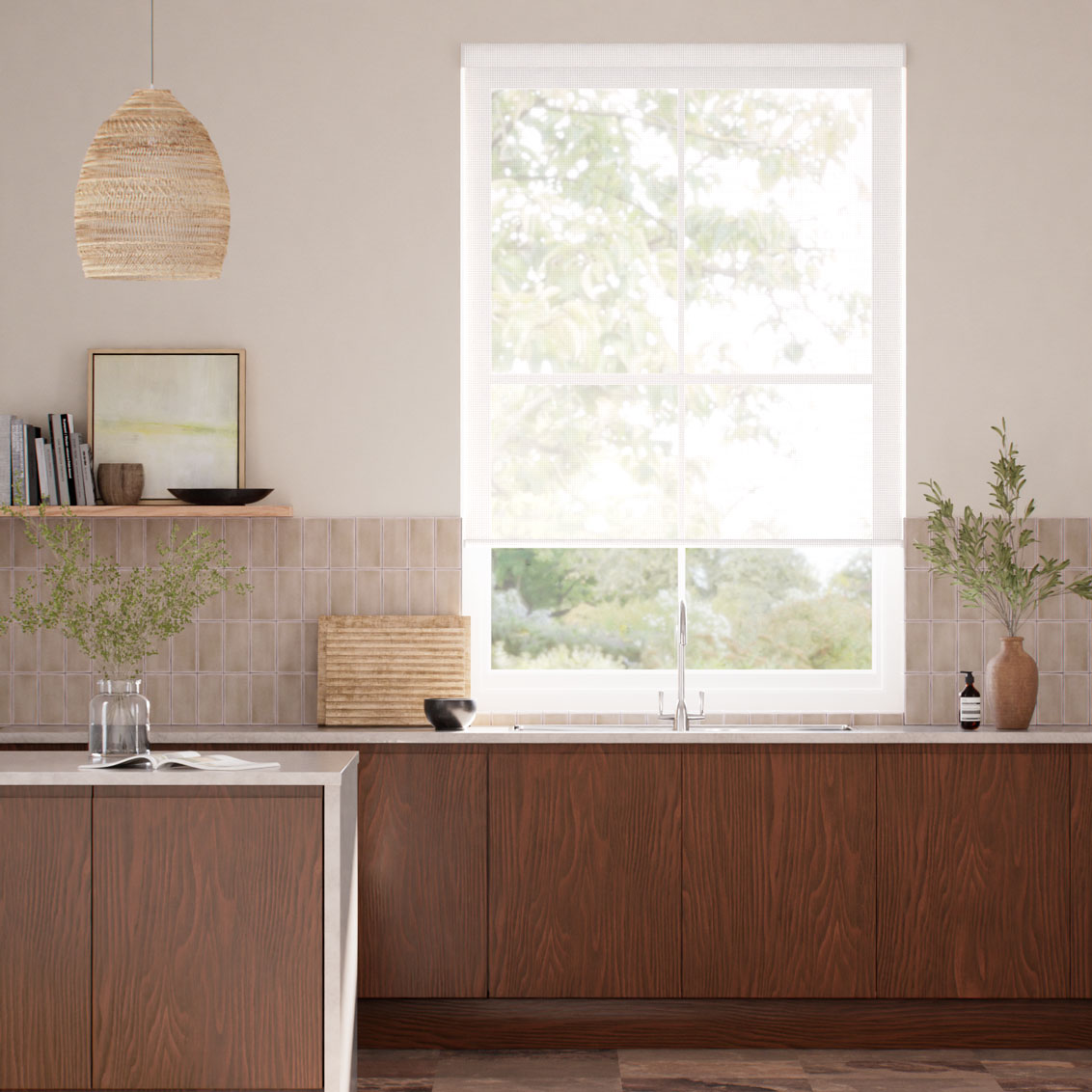 Soft Raise Oculus Pure White Roller Blind