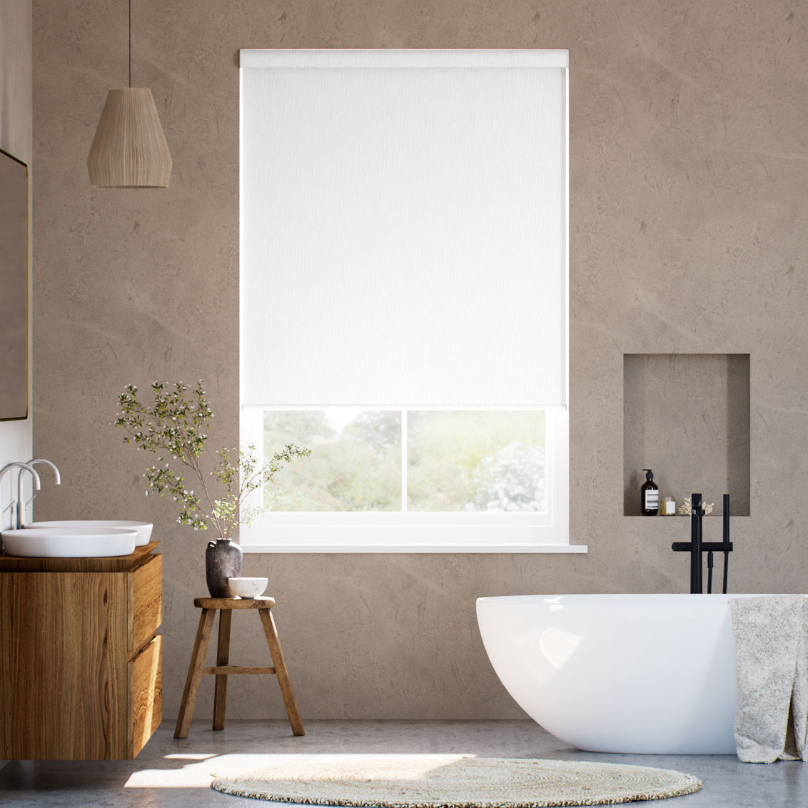 Soft Raise Static Blackout White Roller Blind