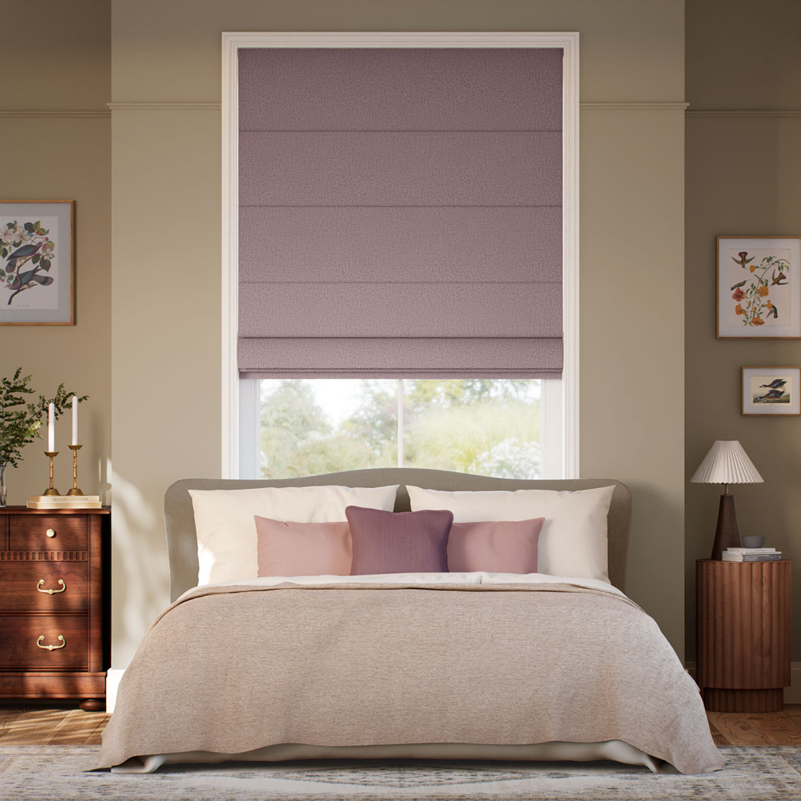 Soft Weave French Lavender Roman Blind