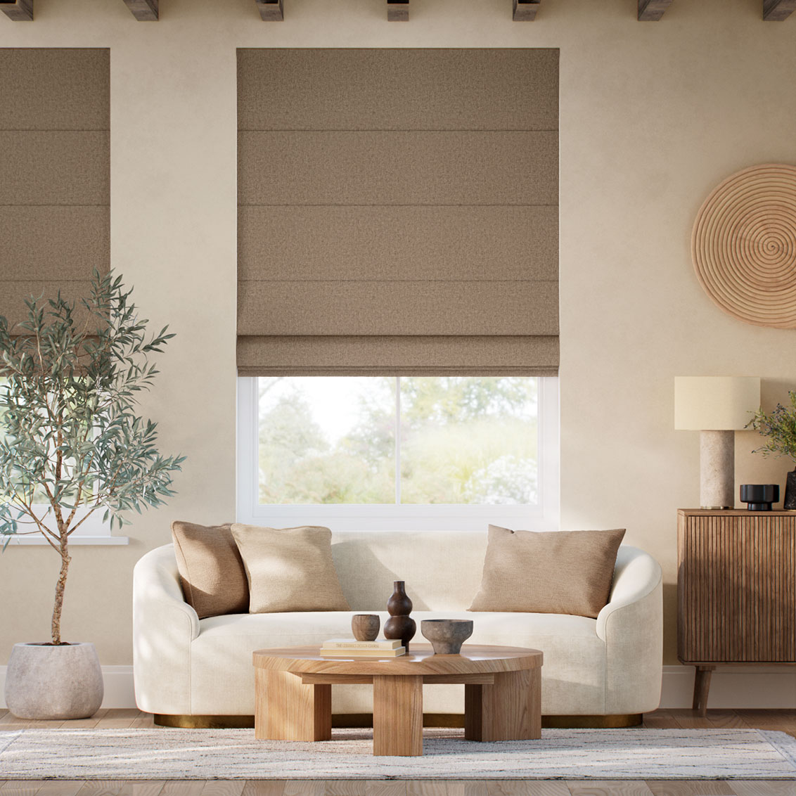 Soft Weave Hazelnut Roman Blind