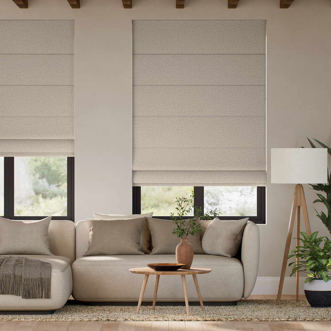 Soft Weave Taupe Roman Blind