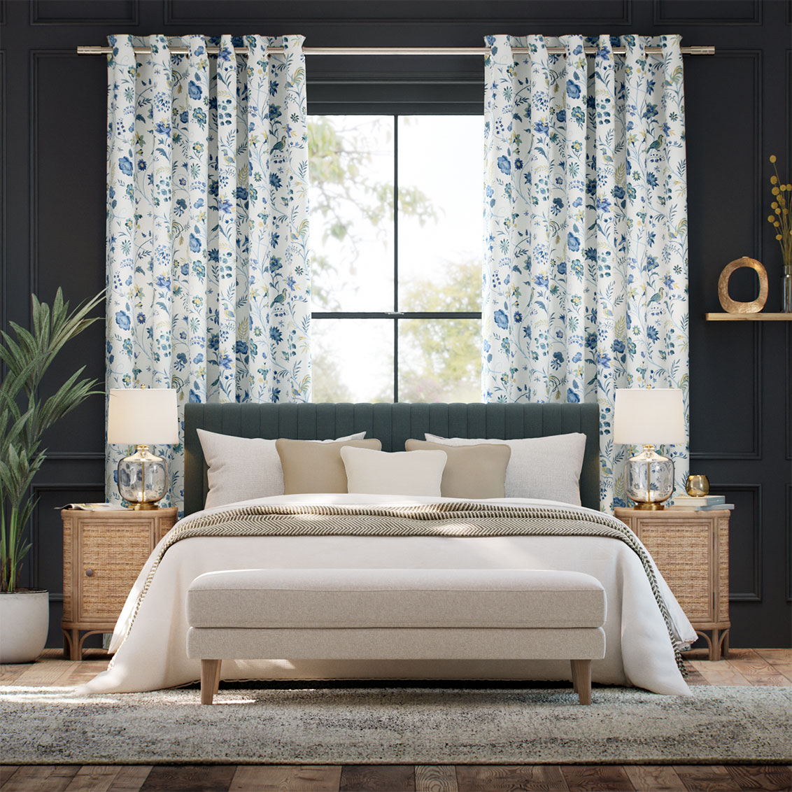 Songbird Blue Curtains