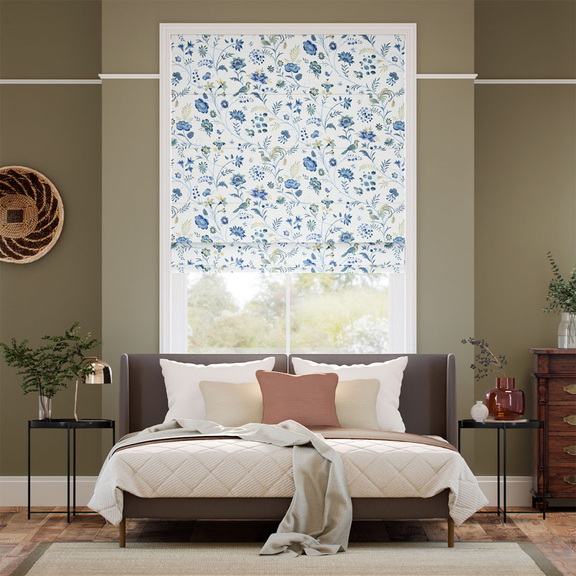 Songbird Blue Roman Blind