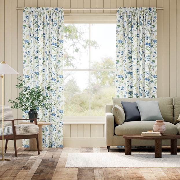 Songbird Blue & Green Curtains thumbnail image