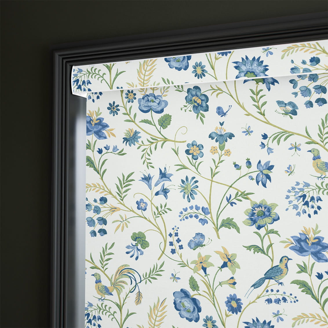 Songbird Blue & Green Roller Blind