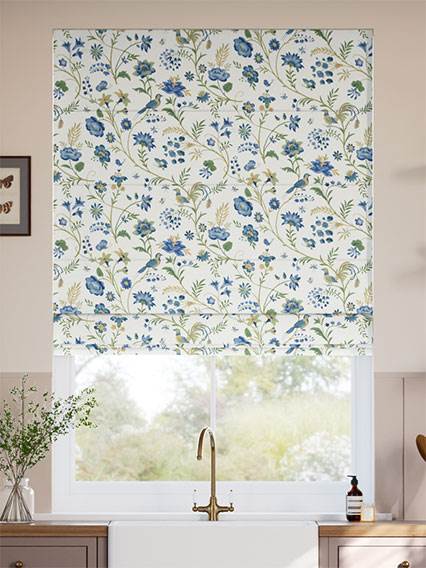 Songbird Blue & Green Roman Blind thumbnail image