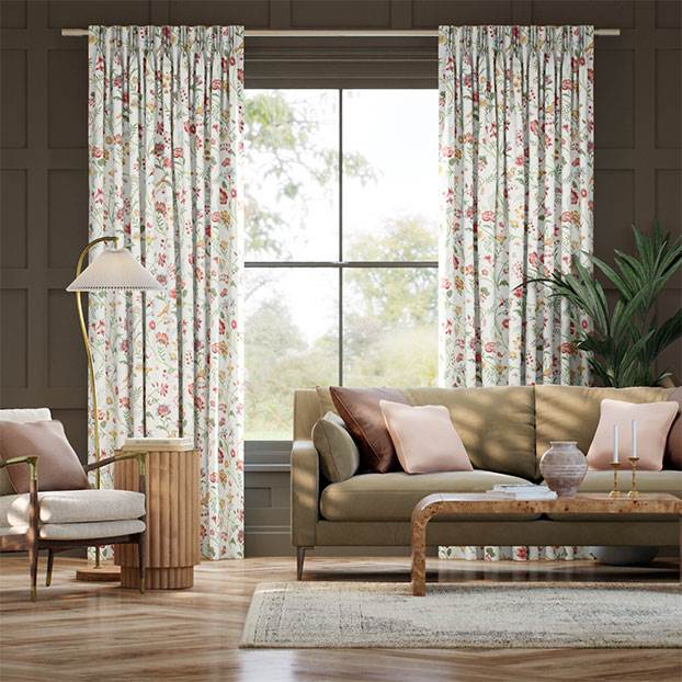 Songbird Green, Blush & Ochre Curtains thumbnail image