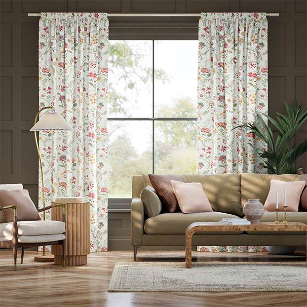 Songbird Green, Blush & Ochre Curtains thumbnail image