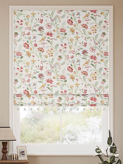 Songbird Pom-Pom Green, Blush & Ochre Roman Blind thumbnail image