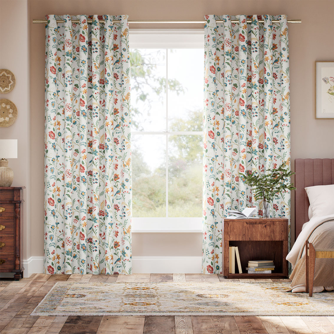 Songbird Teal & Spice Curtains