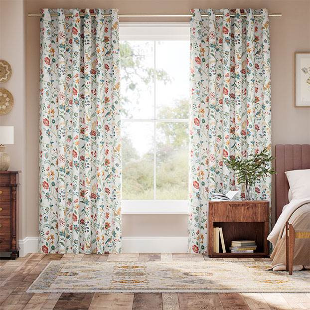 Songbird Teal & Spice Curtains thumbnail image