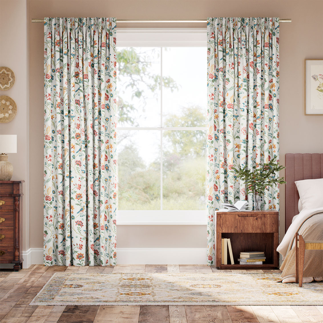 Songbird Teal & Spice Curtains