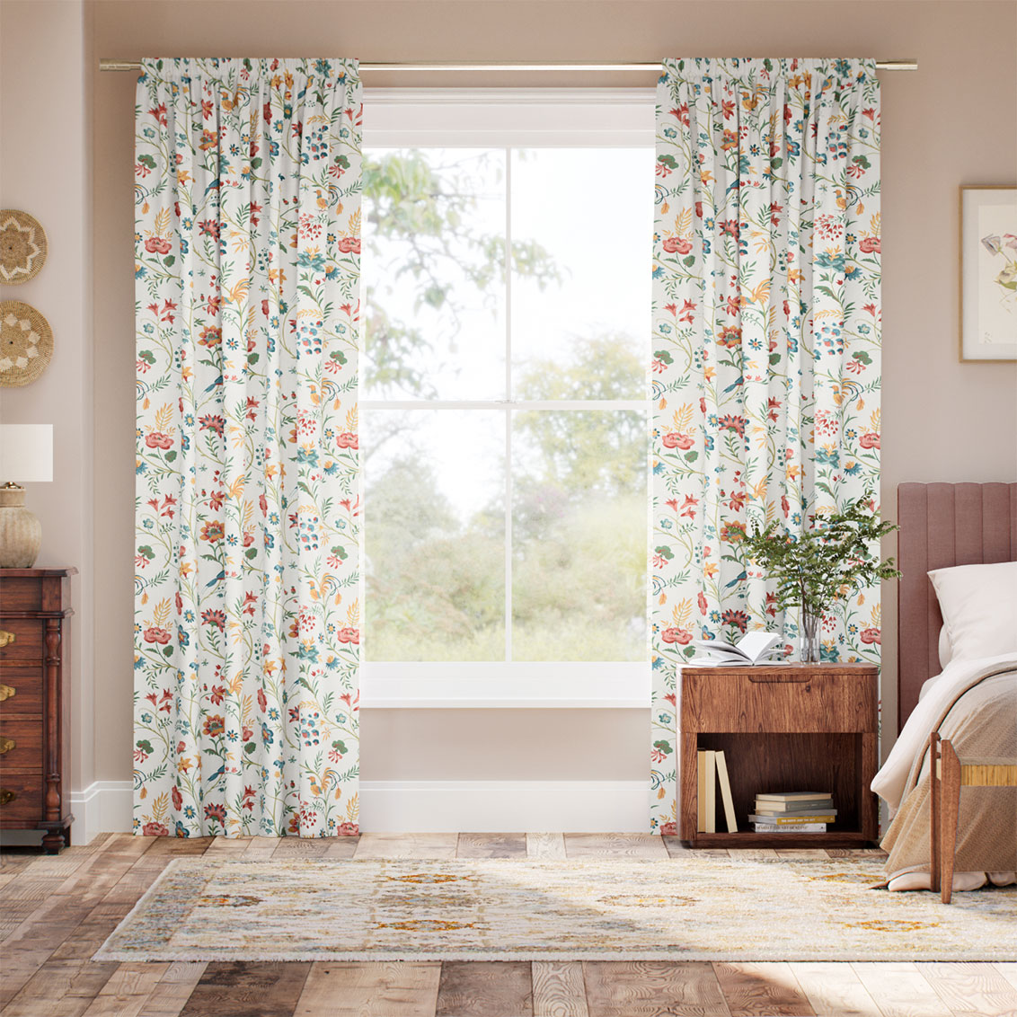 Songbird Teal & Spice Curtains
