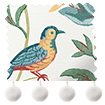 Songbird Pom-Pom Teal & Spice Roman Blind sample image