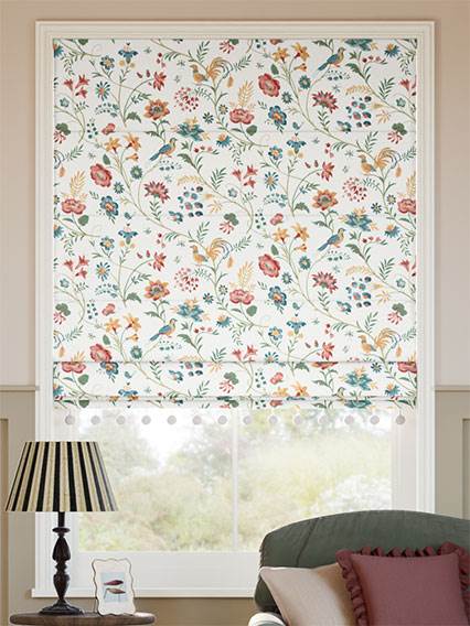 Songbird Pom-Pom Teal & Spice Roman Blind thumbnail image