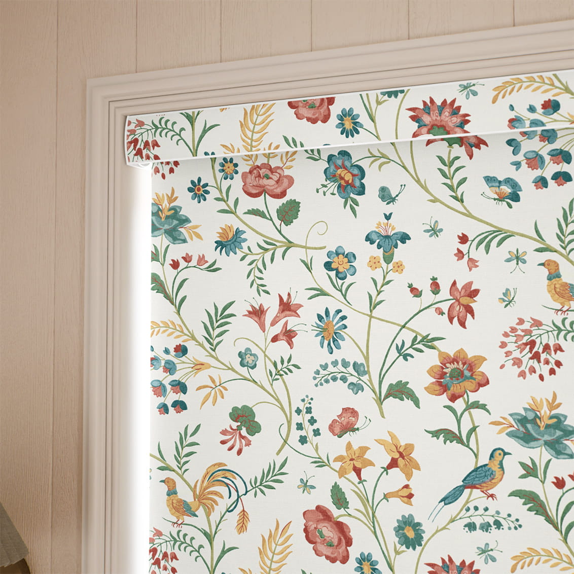 Songbird Teal & Spice Roller Blind