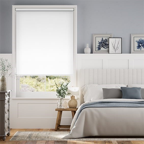 Electric Sorrento Blackout All White  Roller Blind