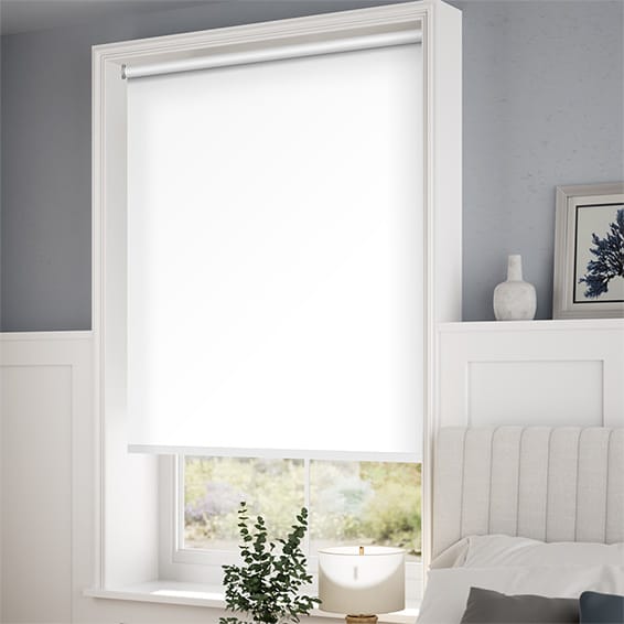 Electric Sorrento Blackout All White Roller Blind