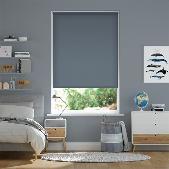 Sorrento Blackout Steel Blue Roller Blind