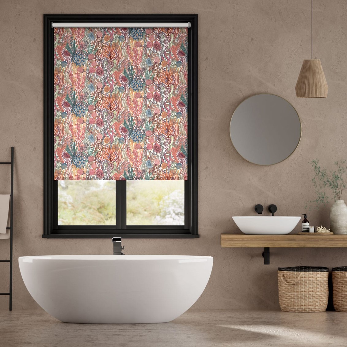 Splash Blackout Anemone Reef Roller Blind