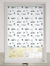 Twist2Go Splash Blackout Beach Hut Navy Roller Blind thumbnail image