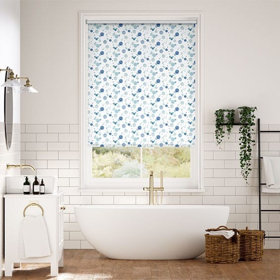 Twist2Go Splash Blackout Bubbles Blue Roller Blind