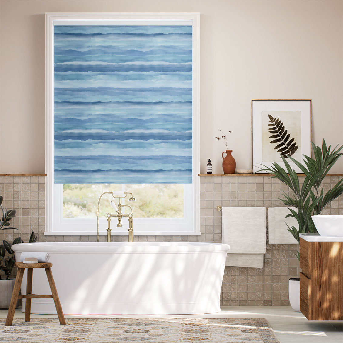 Splash Blackout Drift Sky Blue Roller Blind