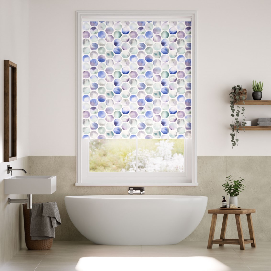 Splash Blackout Kiribati Violet Roller Blind