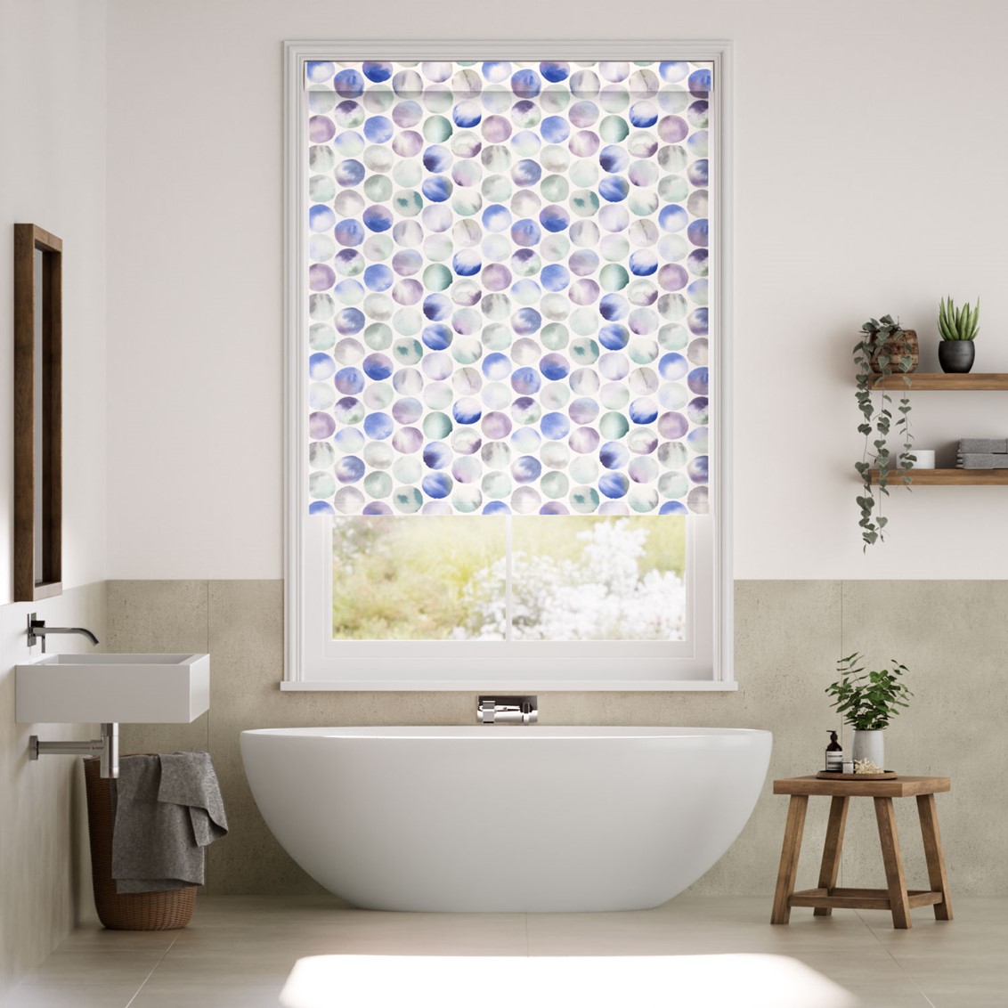 Splash Blackout Kiribati Violet Roller Blind