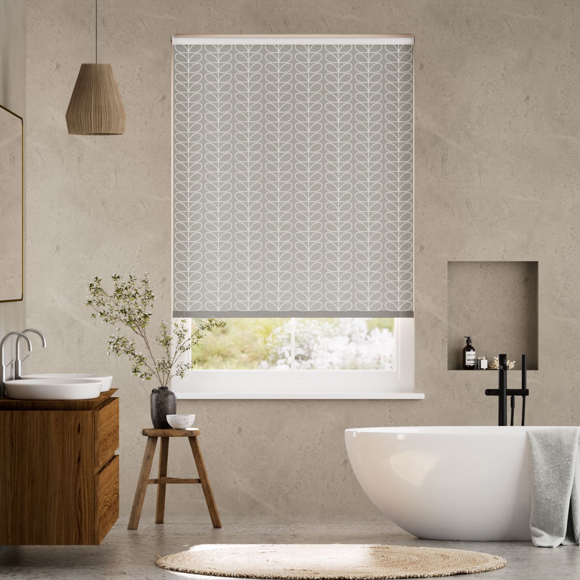 Splash Blackout Linear Stem Silver  Roller Blind