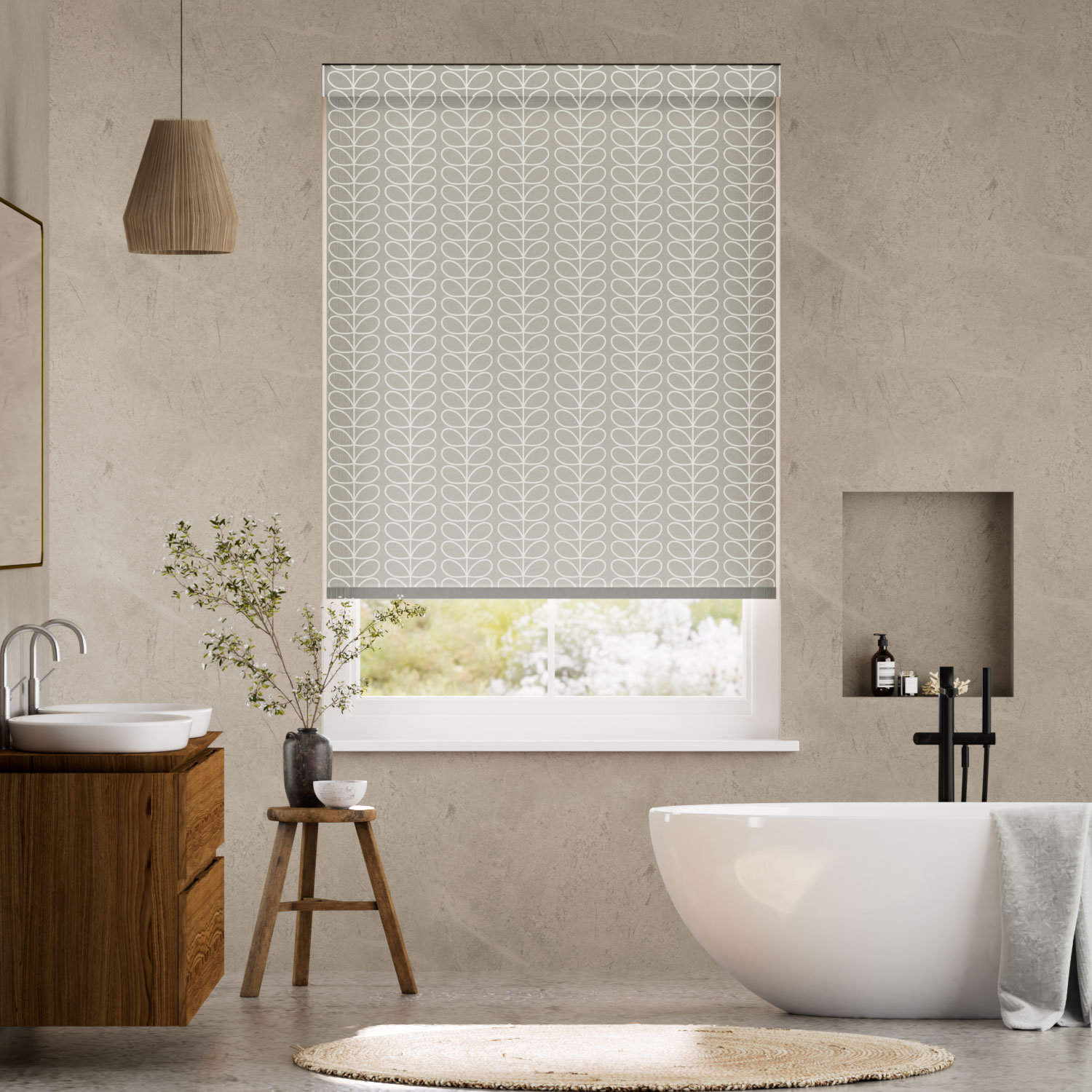 Splash Blackout Linear Stem Silver  Roller Blind